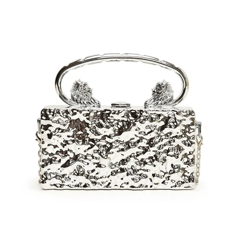 Gold Silver Rose Red Arylic Solid Color Square Evening Bags