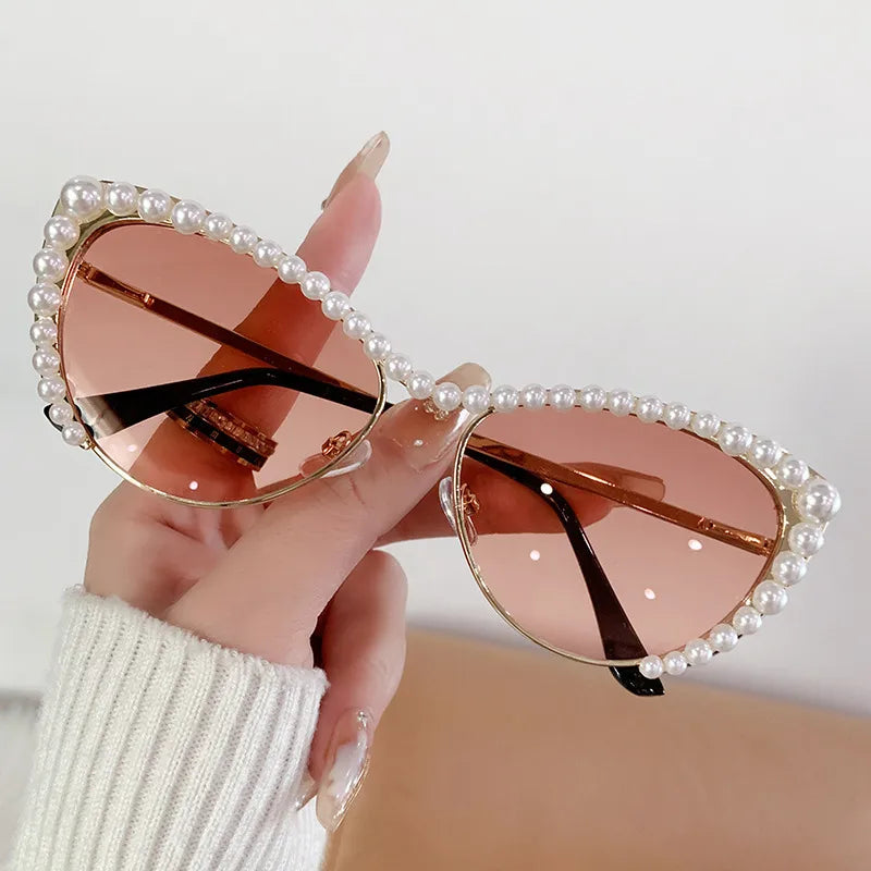 Elegant Basic Solid Color Ac Oval Frame Half Frame Women's Sunglasses