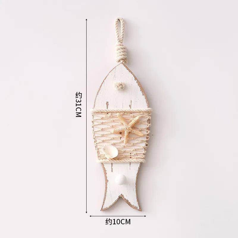 Cute Marine Style Hippocampus Fish Wood pendant Wall Art