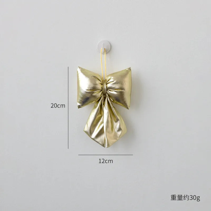 Nuchi Christmas Decorative Bowknot Christmas Tree Hanging Ornament Festive Scene Arrangement European Style Simple Design