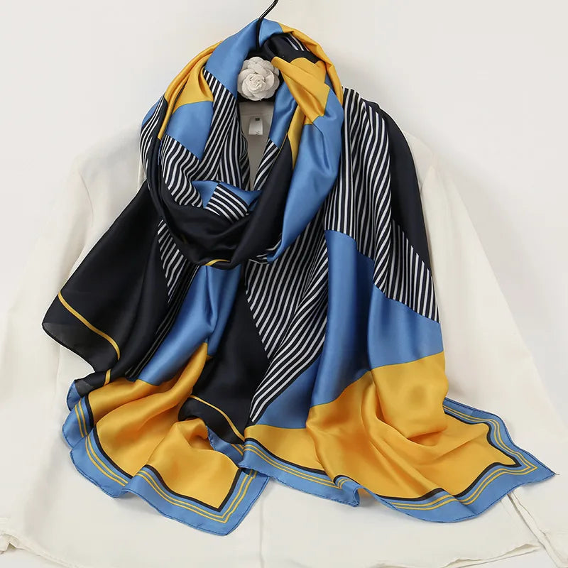 women's lady flower cloud brocade printing scarf