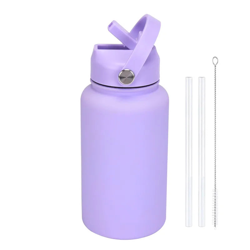 casual solid color stainless steel water bottles