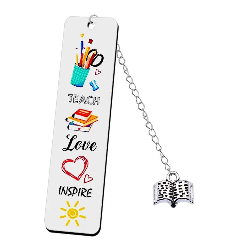 hu he ornament 2023 new stainless steel color printing bookmark thanksgiving teacher's day student commemorative gift book pendant