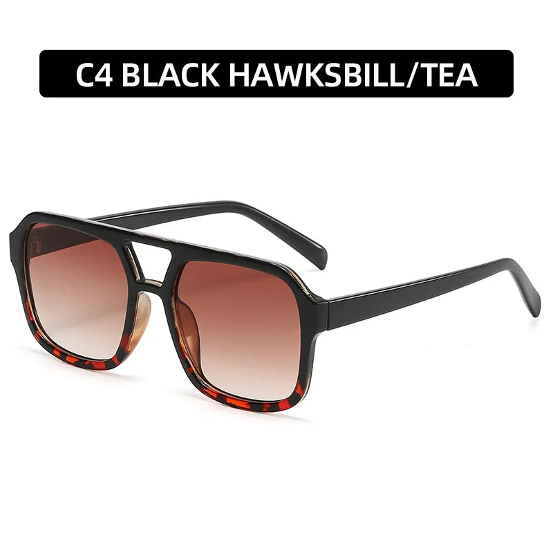 women's casual fashion sports geometric resin square full frame sunglasses