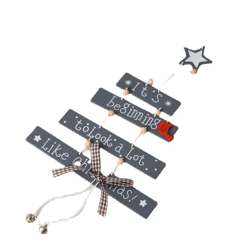 christmas cute letter wood party hanging ornaments