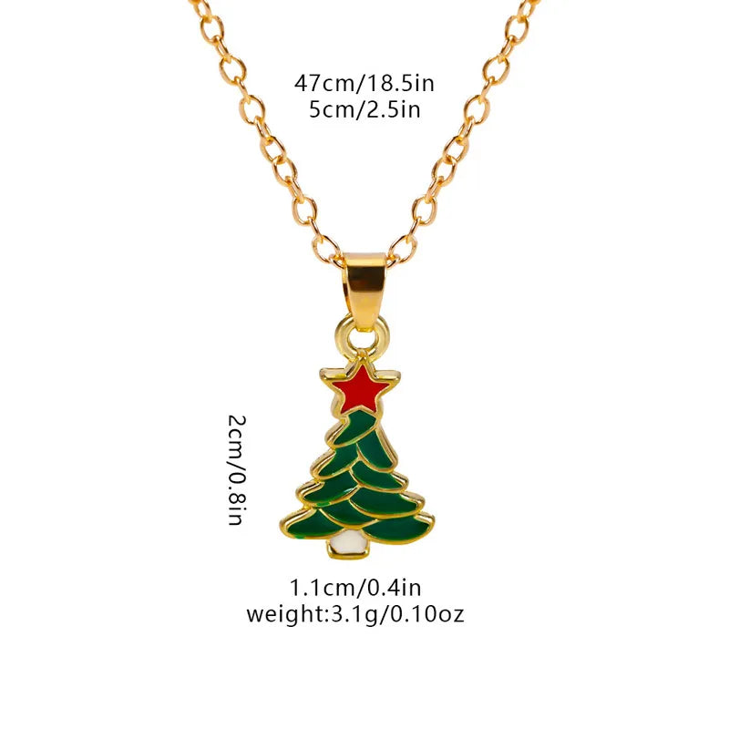 Christmas Elements Deer Santa Claus Alloy Pendant Necklace Christmas Socks Drop Oil Bell Pendant Best Friend Jewelry