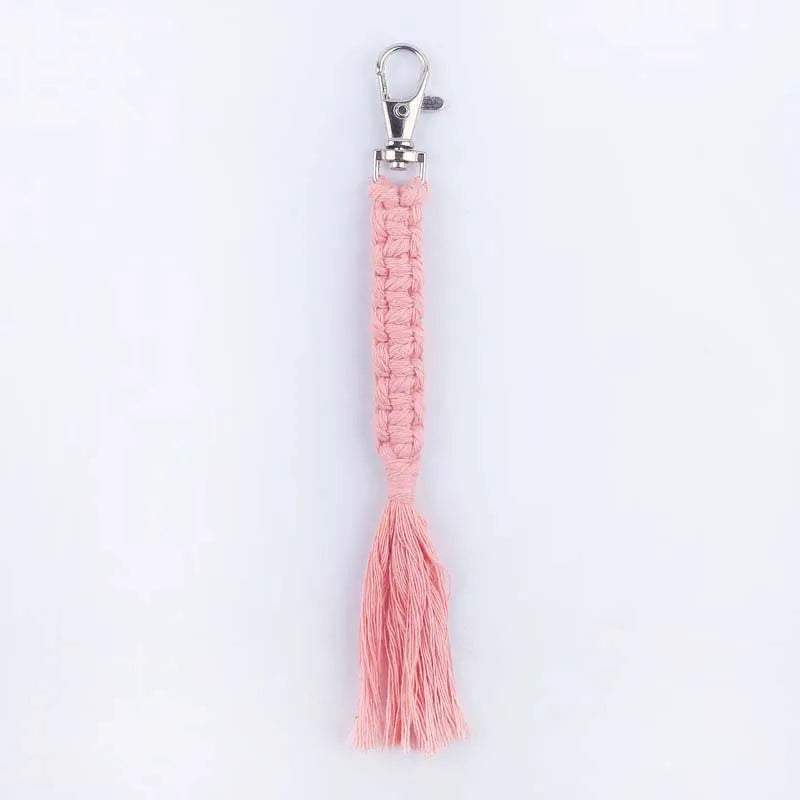 simple style korean style solid color cotton unisex bag pendant keychain