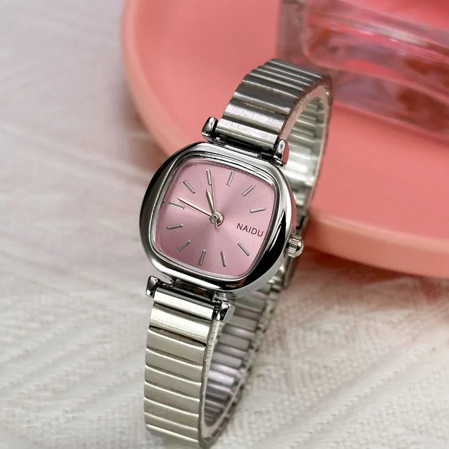 Casual Solid Color Single Folding Buckle Quartz Women's Watches