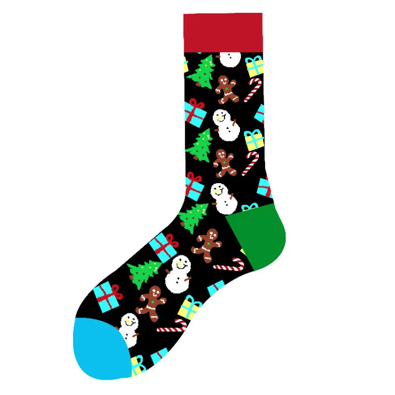 Christmas Cute Modern Style Unisex Christmas Tree Snowman Snowflake Cotton Ankle Socks A Pair