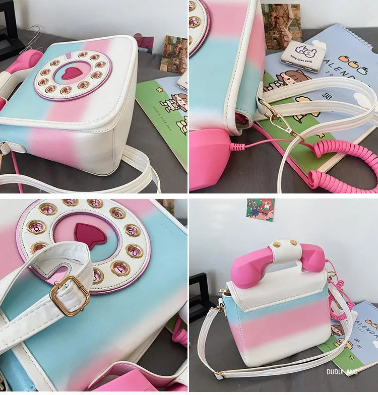 Women's Medium Pu Leather Digital Telephone Streetwear Square Zipper Crossbody Bag