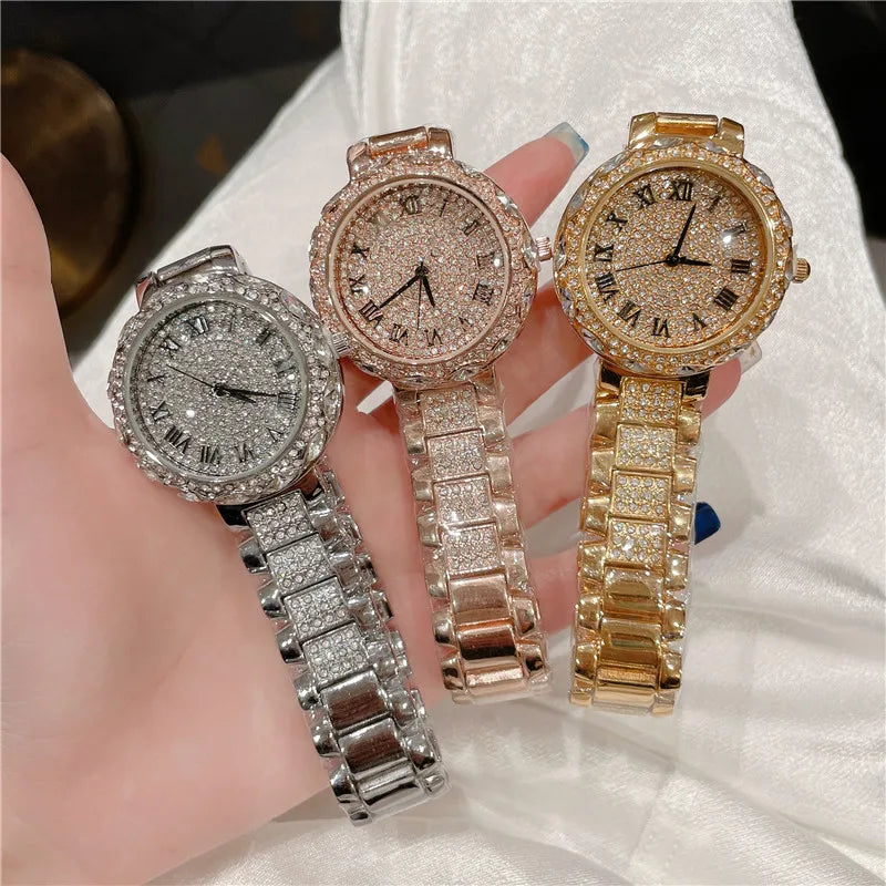 Glam Shiny Solid Color Butterfly Double Snap Quartz Watch