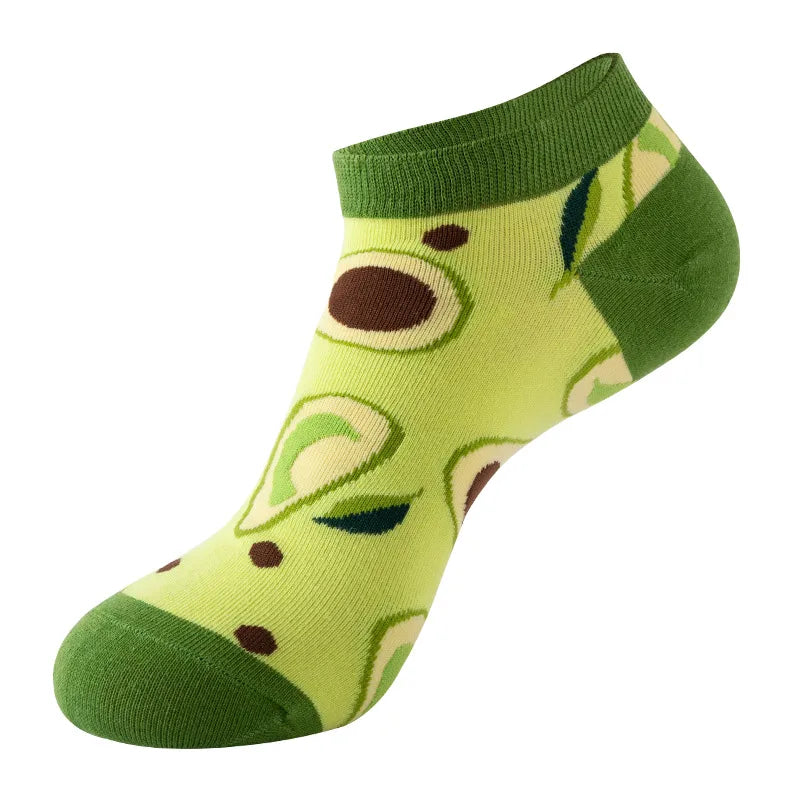 Unisex Cute Modern Style Fruit Strawberry Watermelon Cotton Ankle Socks A Pair