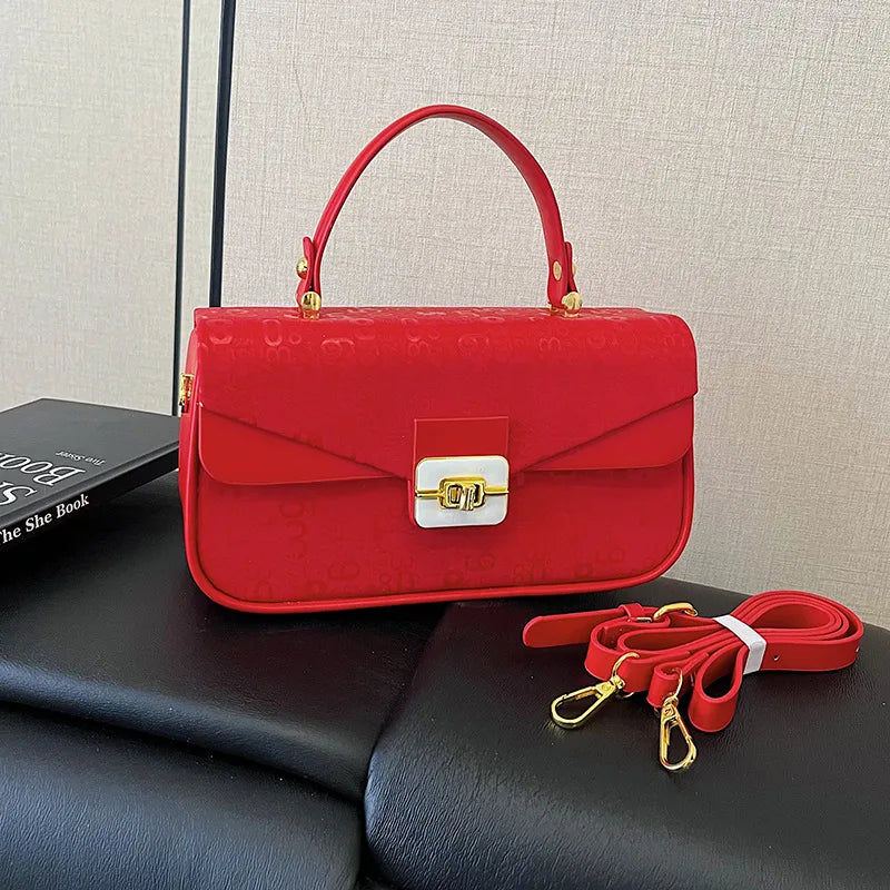 Box Bag Women's  New Fashion Trendy Printed Handbag High-Grade Shoulder Crossbody Small Square Bag