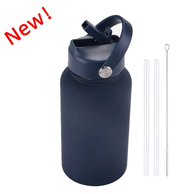 casual solid color stainless steel water bottles