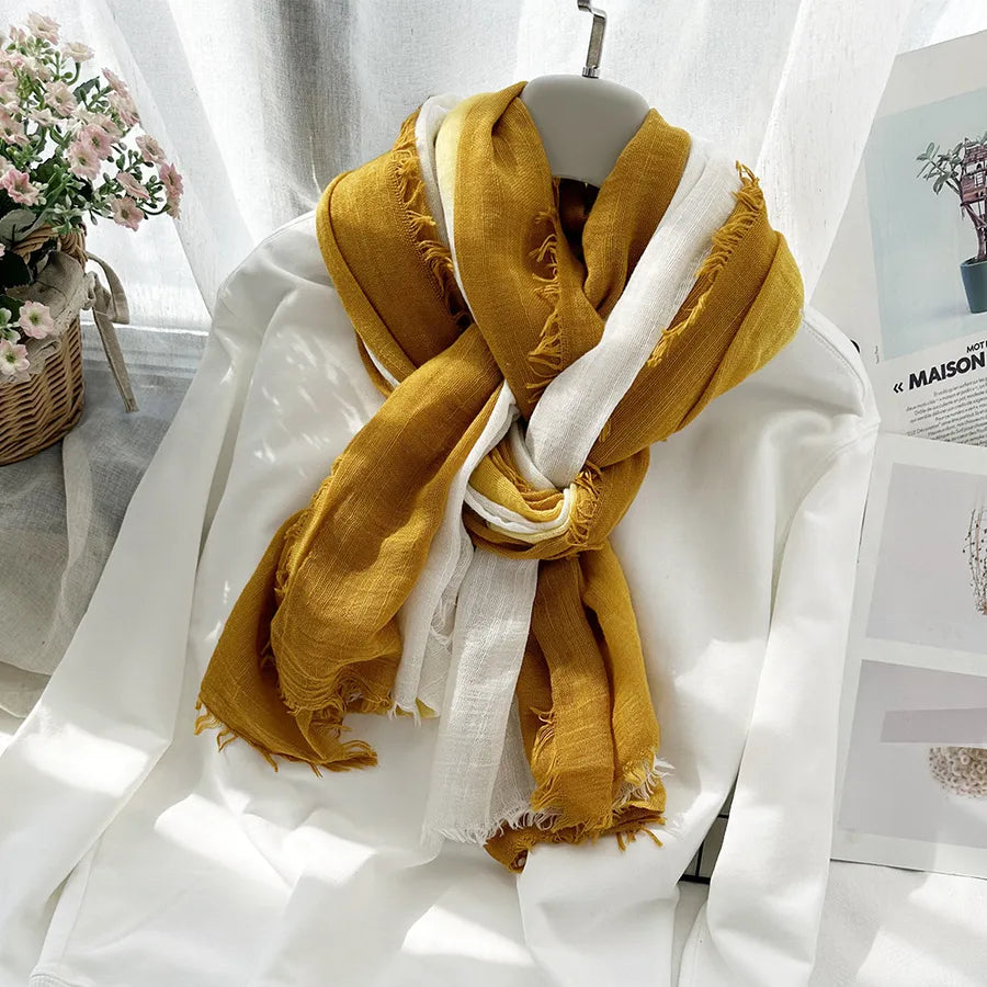 Unisex Simple Style Color Block Cotton Scarf