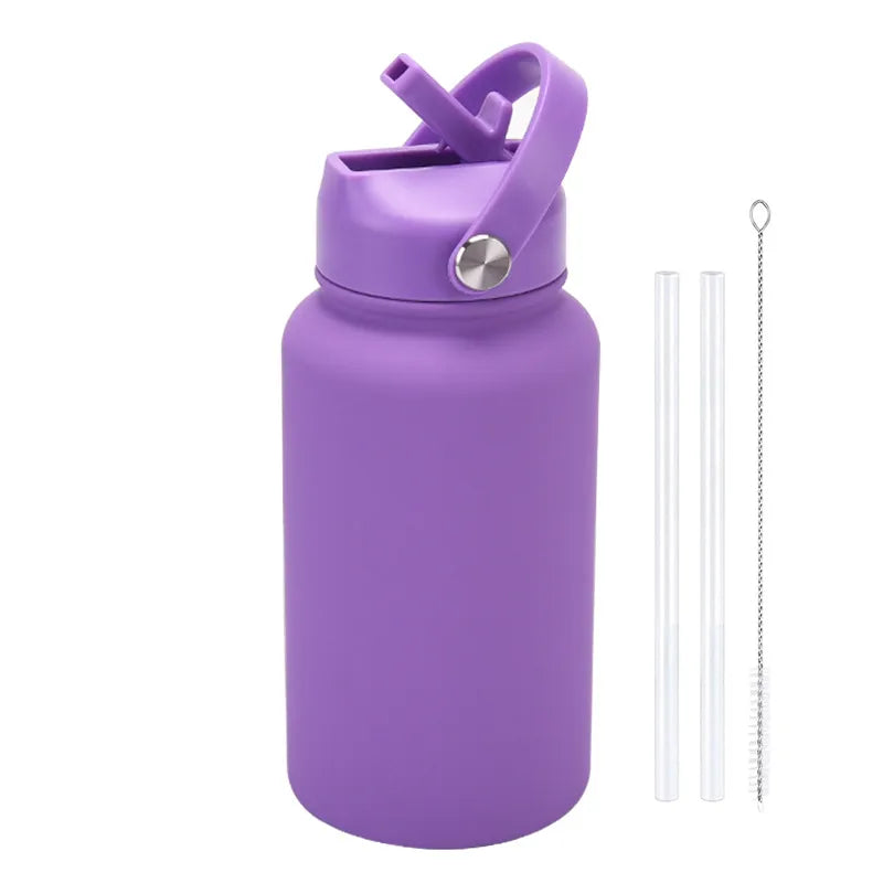 casual solid color stainless steel water bottles