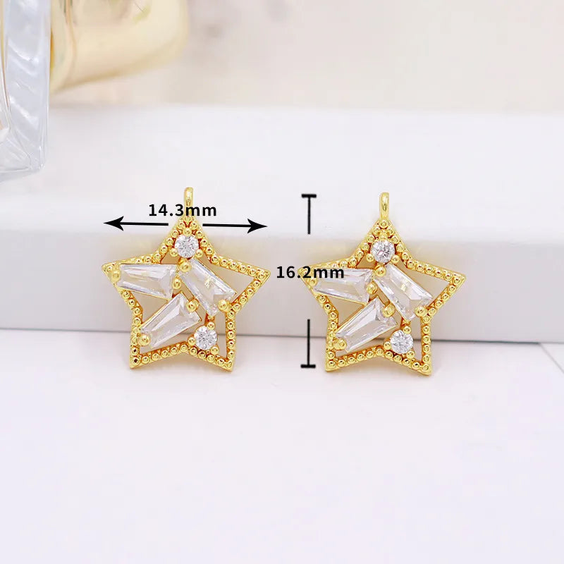 1 Piece Copper Zircon Flower Bow Knot Pendant