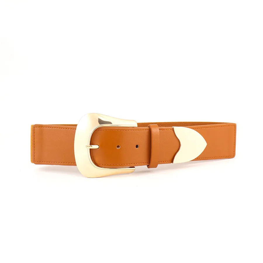 elegant formal commute color block pu leather buckle artificial leather women's leather belts