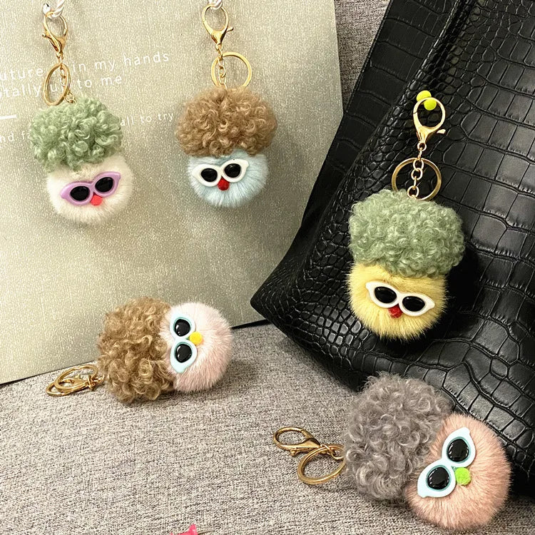 cute funny doll metal unisex bag pendant keychain