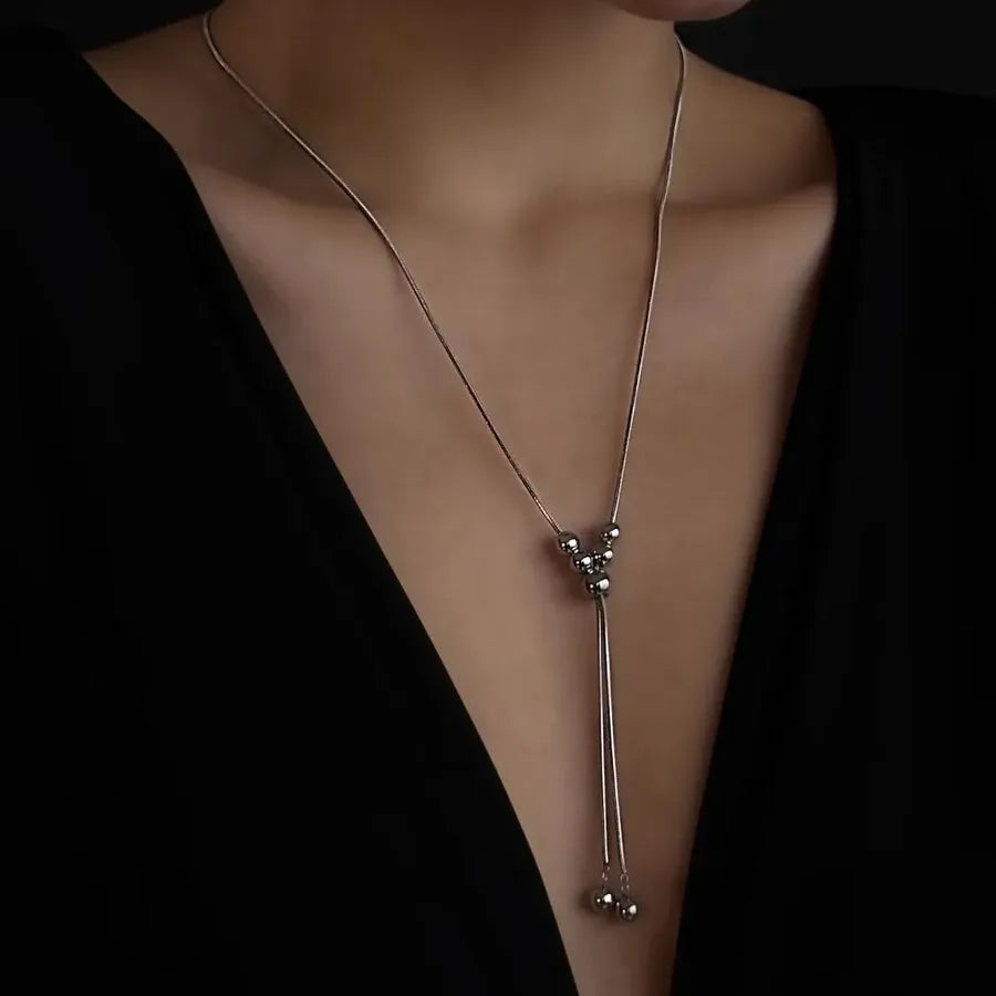 Wholesale Jewelry IG Style Basic Artistic chain 304 Stainless Steel 18K Gold Plated snake chain Sweater Chain