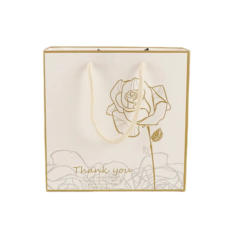 gold flower gold edge printing card kraft paper bag gift clothing packaging bag