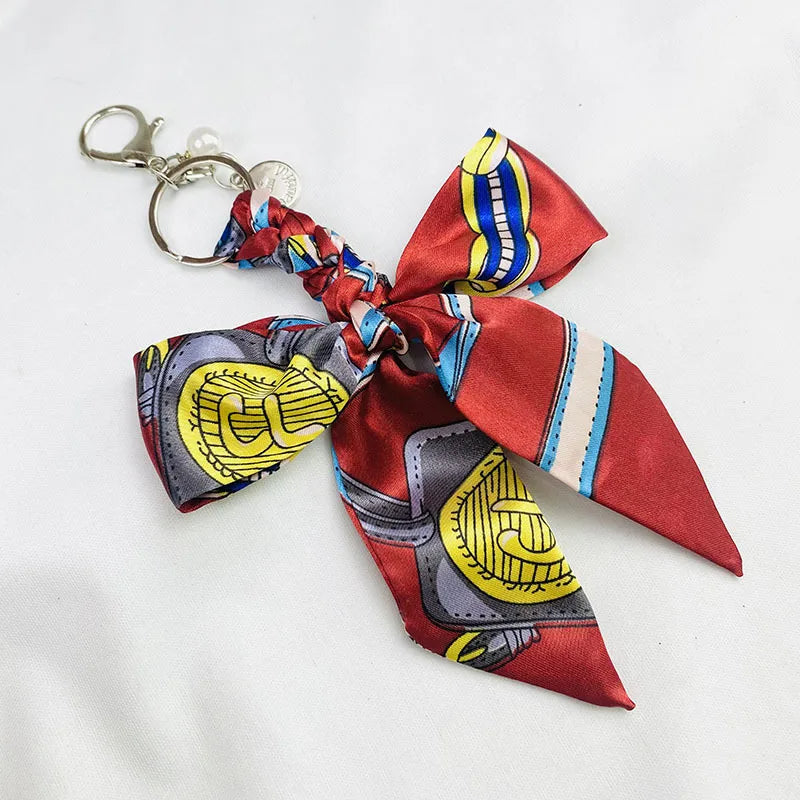 Sweet Simple Style Bow Knot Cloth Metal Unisex Bag Pendant Keychain