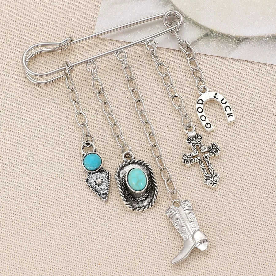 Quirky Geometric Heart Shaped Hairpins For Men And Women Elegant Lapel Pins Trendy Tassel Accessories Fashionable Brooches