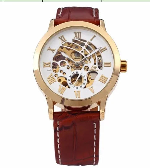 Retro Color Block Butterfly Double Snap Buckle Mechanical Watch Men's Watches