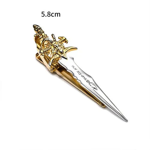 casual owl feather key copper men's tie clip