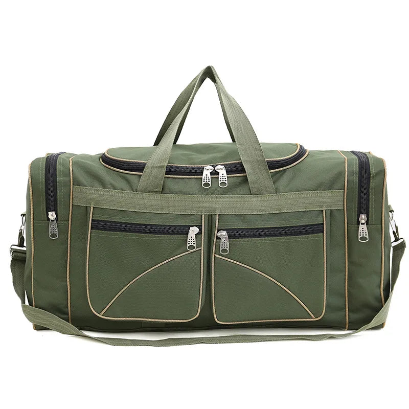 Women's  Simple Men's Duffel Bag Foldable Sports Bag Oxford Cloth Large Capacity Portable Crossbody Bag