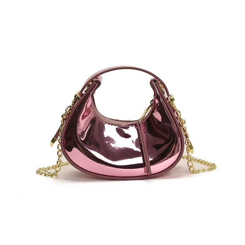 Women's Medium Pu Leather Solid Color Streetwear Sewing Thread Dumpling Shape Zipper Handbag Crossbody Bag