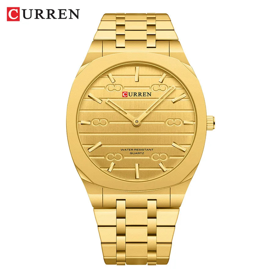 Business Streetwear Color Block Single Folding Buckle Quartz Watch Men's Watches