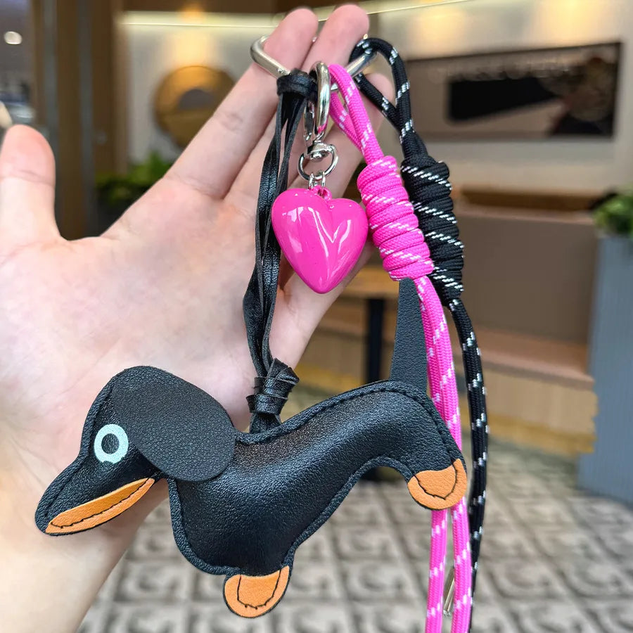 Cute Metal Keychain Pendant Beaded Bookbag Girl's Bag Charm  Style Cartoon Design Half Handmade Flower