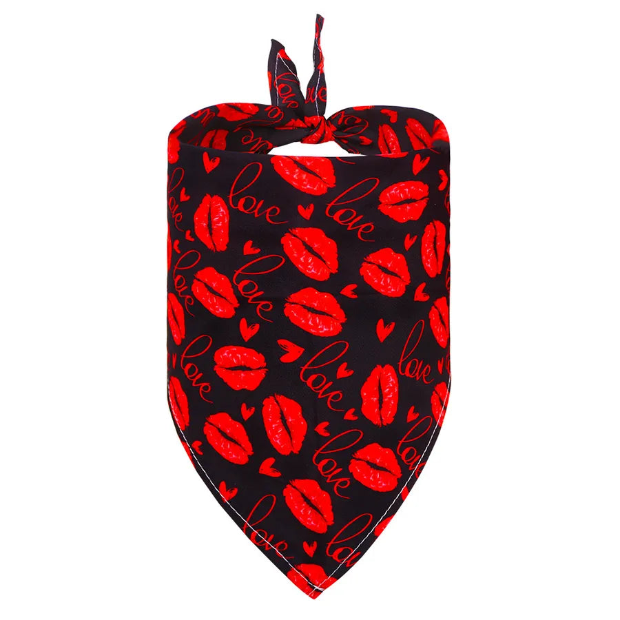 cute sweet polyester valentine's day heart shape pet scarf