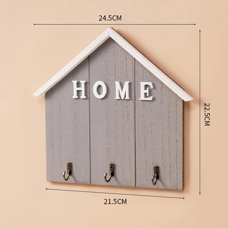 Nordic style solid wood hook a row of creative porch clothes hook home wall key storage box wall hook