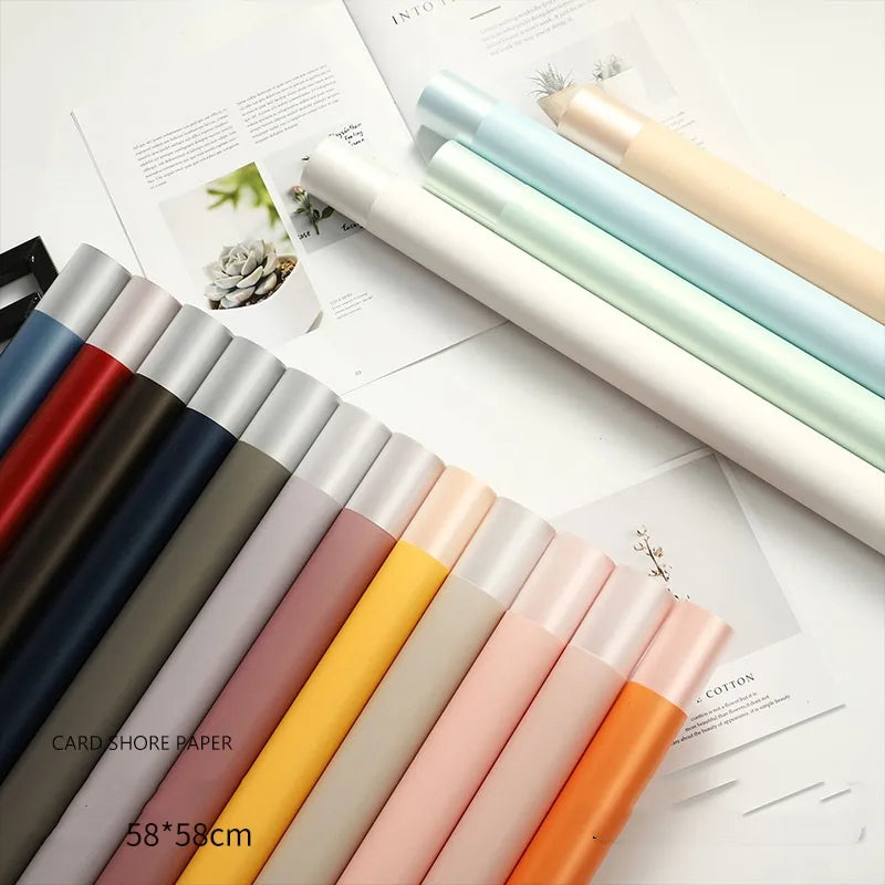 Romantic Solid Color Khaki Paper Daily Date Korean Floral Wrapping Paper Party Supplies Gift Wrapping Supplies 1 Pack of 20 Sheets