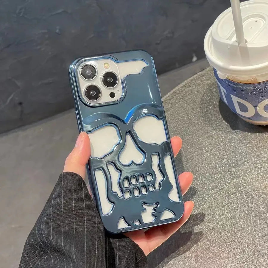 fashion skull imitation leather   phone cases