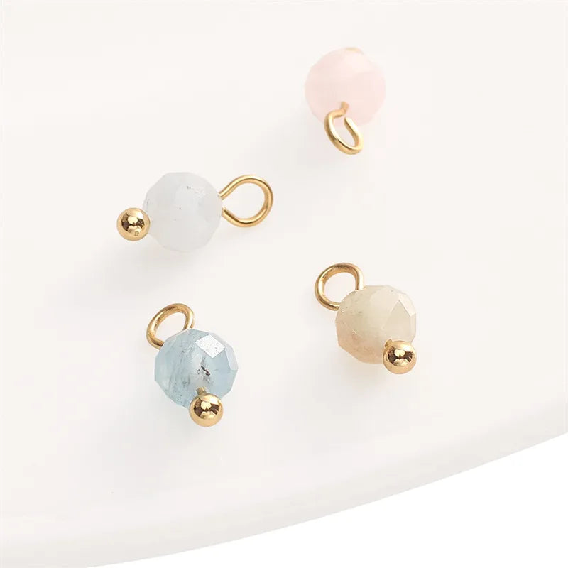 Handmade Natural Stone Pendant Beads Small Drop Earrings Bracelet Necklace Weaving Material Accessories Simple Style Jewelry