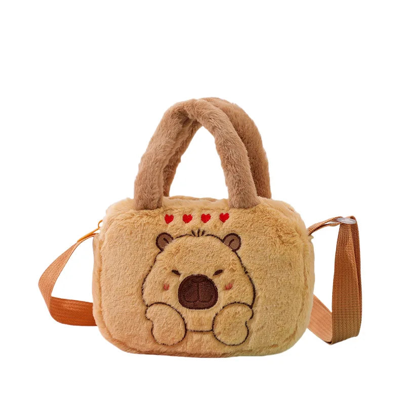 Spot Cute Crossbody Bag Kindergarten Girls Hand Bag New Cartoon Plush Capybara Shoulder Bag Children