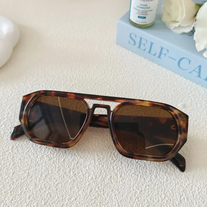 Vacation Solid Color Resin Square Full Frame Men's Sunglasses