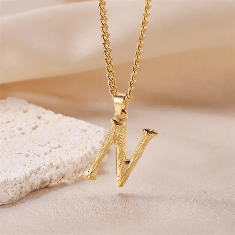 Wholesale Jewelry Sweet Simple Style Artistic Letter 201 Stainless Steel 304 Stainless Steel 18K Gold Plated Plating Pendant Necklace