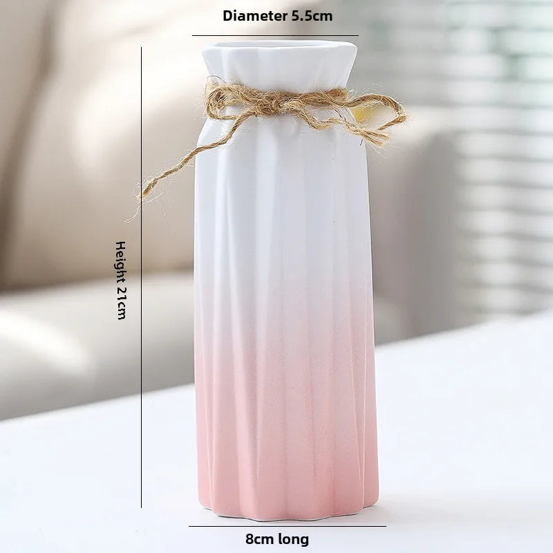 Simple Modern Star Ceramic Vase Ornaments Living Room White Porcelain Fresh Dried Flower Creative Ceramic Flower Set