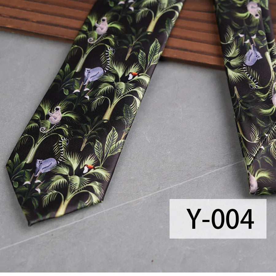 Casual Geometric Plant Arrow Polyester Yarn Men's Tie