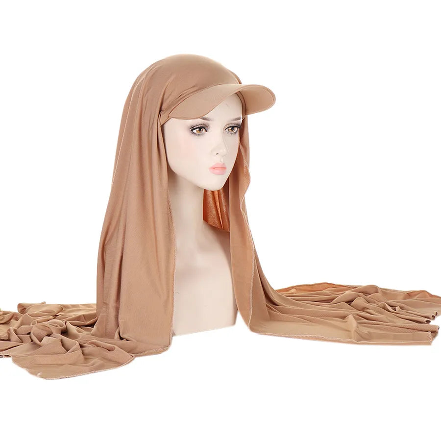 New Style Pure Color Women's Scarf Hat Middle East All-Match Overhead Muslim Headscarf Cap Spring Summer Autumn Winter