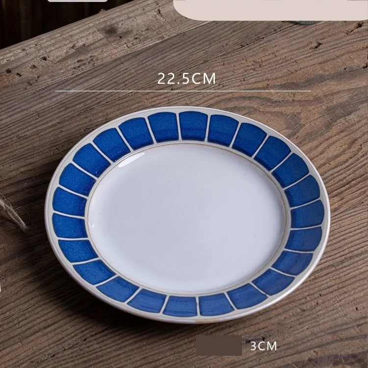 Retro Solid Color Flower ceramics Tableware 1 Piece