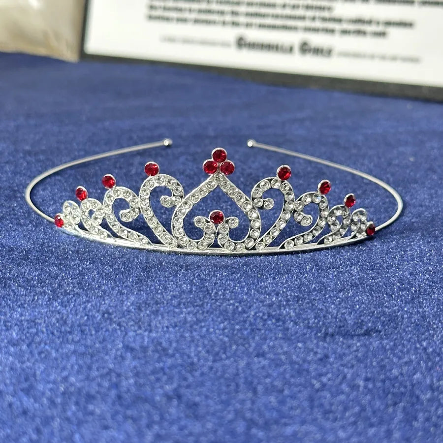 Elegant Simple Alloy Rhinestone Crown Hair Hoop Bride Children Wedding Performance Crown Head Buckle  Hair Accessories