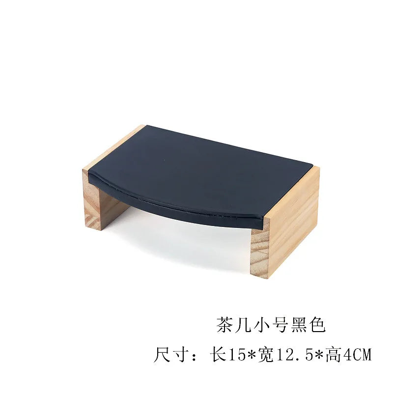 Solid Wood Jewelry Display Stand Tea Table Bracelet Necklace Stool Ornament Rack Three Piece Set Academic Style Crafted