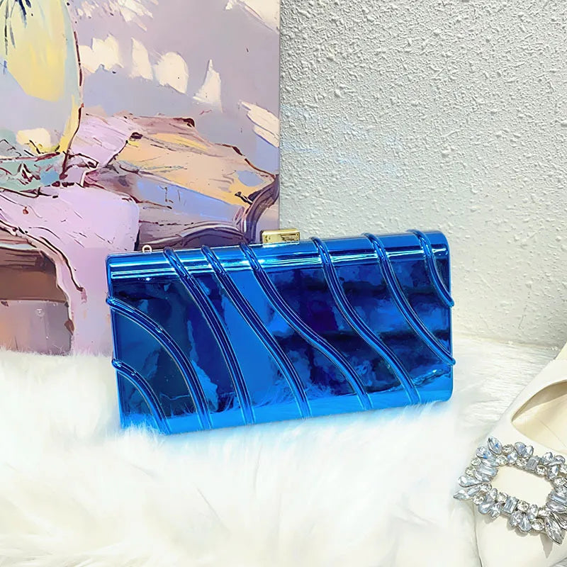 Arylic Color Block Square Evening Bags