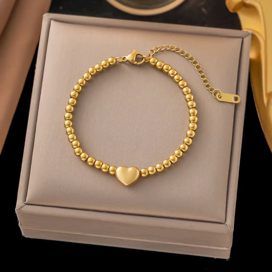 Elegant Simple Style Geometric 304 Stainless Steel Paperclip Chain cable chain Bracelets In Bulk