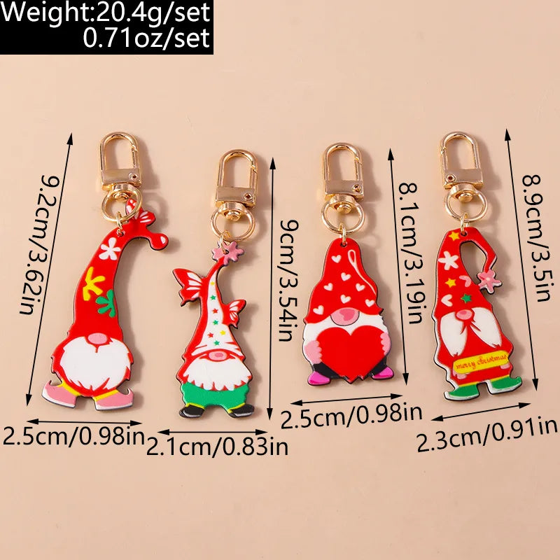 Classic Style Santa Claus Zinc alloy Christmas Keychain
